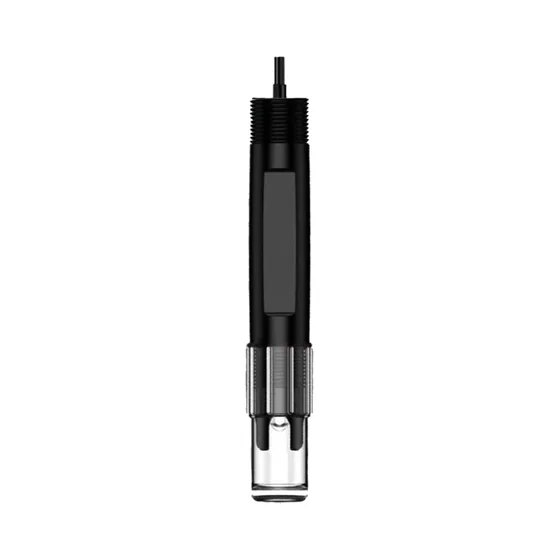 Digital pH probe with a black body and glass sensing bulb