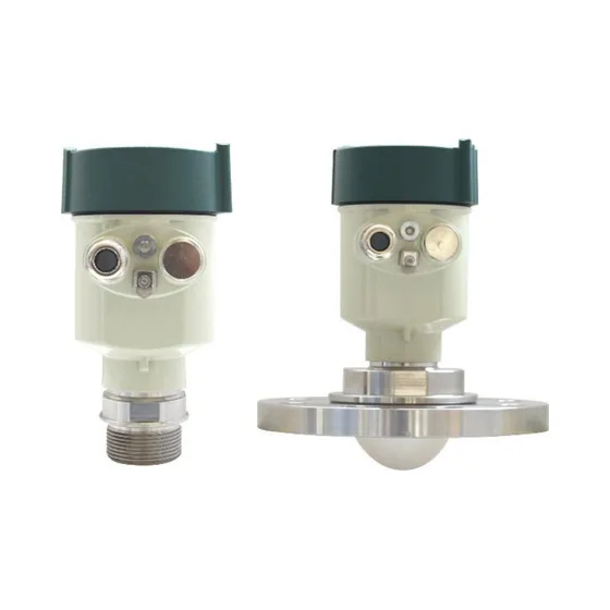 Radar level meter shown in threaded and flanged mountings